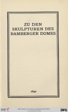 Zu den Skulpturen des Bamberger Domes