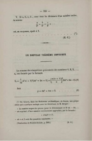 Un nouveau théorème empirique.