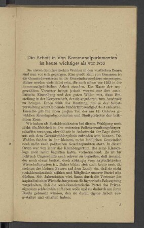 Die Arbeit in den Kommunalparlamenten ist heute wichtiger als vor 1933