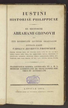Iustini Historiae Philippicae / 1
