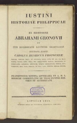 Iustini Historiae Philippicae / 1