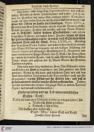 Hiobs im Leben und im Tod unverwelcklichen Seelen-Trost: