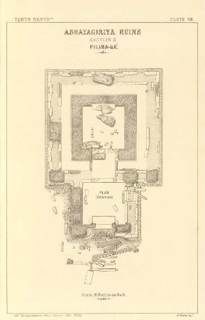 Plate VIII. Abhayagiriya ruins. Section II. Pilima-gé. Plan (Existing).