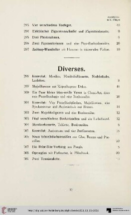 Diverses (Nr. 298-309)