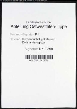 Kirchenbuchduplikate der katholischen Gemeinden Assinghausen (H 1814), Bontkirchen (H 1814), Altenbüren, Kreis Brilon (H 1814), Thülen, Kreis Brilon (H 1814), Brunskappel (H 1814), Brilon (H 1814), Bigge (H 1814), Scharfenberg, Kreis Brilon (H 1814), Alme, Kreis Brilon (H 1814). (Gemeinde: Katholische Gemeinden, Assinghausen, Bontkirchen, Altenbüren, Thülen, Brunskappel, Brilon, Bigge, Scharfenberg, Alme, Kreis Brilon)