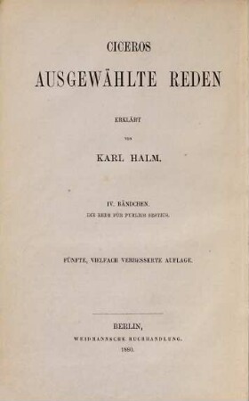 Cicero's ausgewählte Reden, 4
