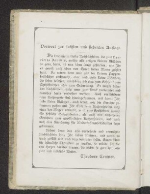 Vorwort zur sechsten und siebenten Auflage.