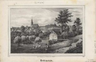 Ansicht von Hohenstein, Lithographie, 1841 : Hohenstein / Nach der Natur gez. von C. W. Arldt. Lith. von C. Müller. - [Dresden] : [Pietzsch] , [1841]. - 1 Kunstblatt : Lithogr. ; 19 x 12 cm