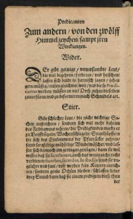 Zum andern/ von den zwölff Himmel zeychen/ sampt iren Wirckungen.