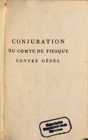 Conjuration du comte de Fiesque contre Gênes
