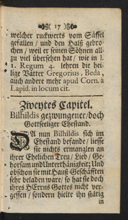 Zweytes Capitel. Bilhildis gezwungener, doch Gottseeliger Ehestand.
