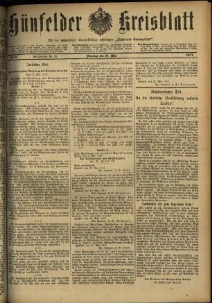 Ausgabe vom Dienstag, den 29. Mai 1917.