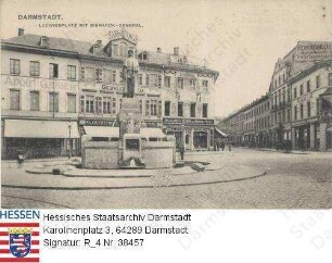 Darmstadt, Ludwigsplatz mit Bismarck-Denkmal