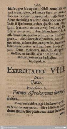 Exercitatio VIII. De Fato.