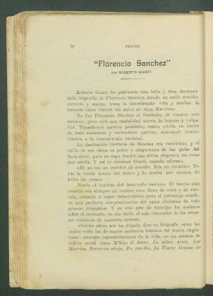 "Florencio Sánchez"