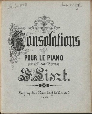 Consolations : pour le piano