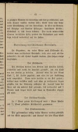 Bereitung verschiedener Getränke