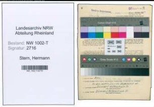 Entnazifizierung Hermann Stern , geb. 18.01.1880 (Techn.Sekretaer)