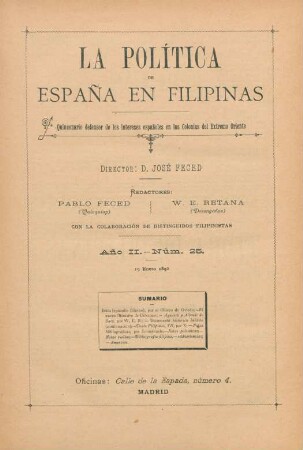 Núm. 25. 19 Enero 1892