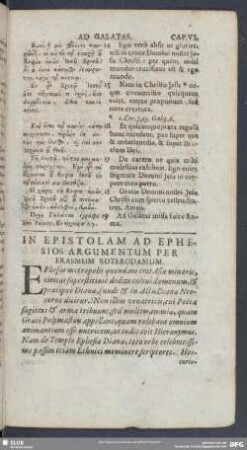 In Epistolam Ad Ephesios Argumentum Per Erasmum Roterodamum