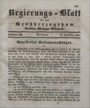 Nr. 19 : 18. Dezember 1844