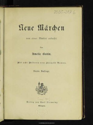 Neue Märchen : von einer Mutter erdacht