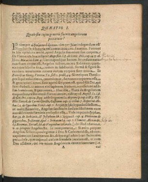 Quaestio I. Quale seu cuius generis fuerit angelorum peccatum?