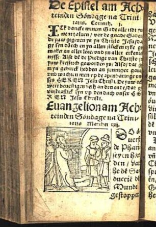 De Epistel am Achteinden Söndage na Trinitatis. Corinth. j. Euangelion am Achteinden Söndage na Trinitatis Matthei xxij.