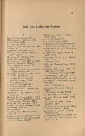 Titel- und Schlagwort-Register