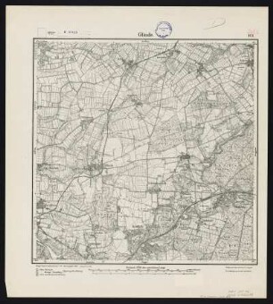 Messtischblatt [2427] = 1031 : Glinde, 1917 : Messtischblatt [2427] = 1031 : Glinde. - Aufn. 1878, hrsg. 1880, Auflagedr. 1917. - [Berlin] : Reichsamt für Landesaufnahme, 1917. - 1 Kt. : einfarb. - Ohne Gitternetz. - Ohne Planzeiger. - Ohne Zeichenerklärung.