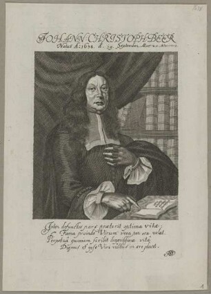 Bildnis des Johann Christoph Beer