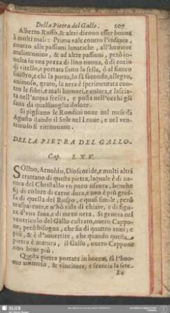 Cap. LXV. Della Pietra Del Gallo