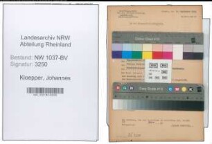Entnazifizierung Johannes Kloepper , geb. 11.05.1899 (Studienrat)
