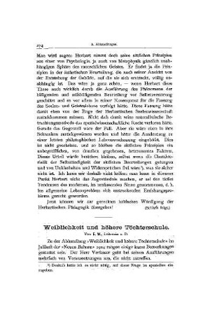 Weiblichkeit und höhere Töchterschule