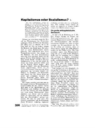 Kapitalismus oder Sozialismus?