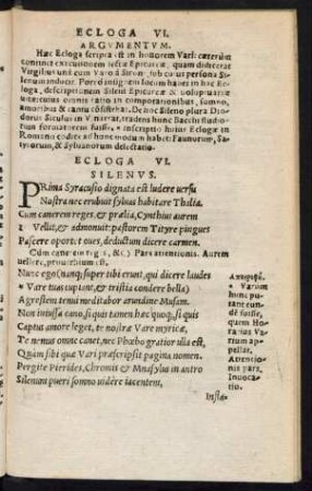 Ecloga VI. Silenus.