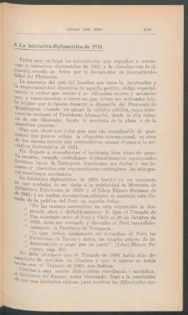 8. La iniciativa diplomática de 1921