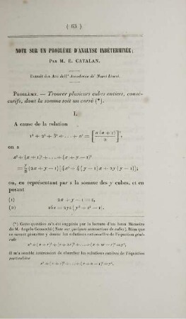 Note sur un problème d'analyse inéterminée.