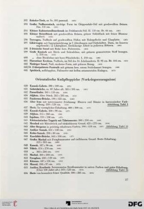 Orientalische Knüpfteppiche (Vorkriegserzeugnisse) (Nr. 630-731)