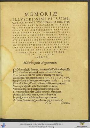 Memoriæ Wolfgangi Comitis Palatini Rheni
