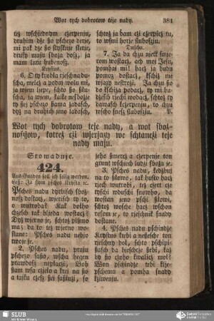 Wot tych dobrotow teje nady, a wot sbożnoszjow, kotreż cżi wjerjazy we schtancżi teje nady maju