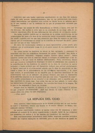 La réplica del odio