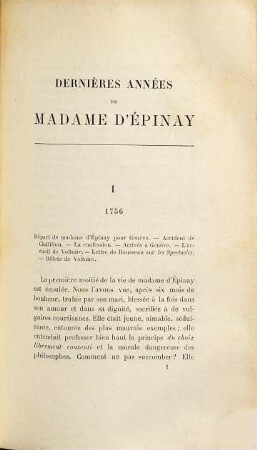 Dernieres Années de Madame d'Épinay - son salon et ses amis - d'après des lettres et des documents inédits par Lucien Perey et Gaston Maugras : Une femme du monde au XVIIIe siècle