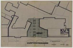 Geschäftshaus am Kurfürstendamm (nicht realisiert) – Grundriss Regelgeschoss. Berlin-Wilmersdorf, Kurfürstendamm 13