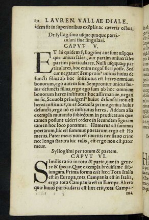 Syllogismi per totum & partem. Caput VI.