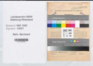 Entnazifizierung Bernhard Behr, geb. 10.07.1912 (Verwaltungsgehilfe)