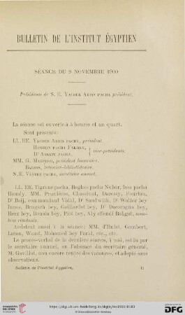 Séance du 9 novembre 1900