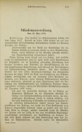IX. Schiedsmannsordnung. Vom 29. März 1879.
