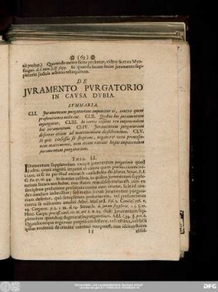 De Iuramento Purgatorio In Causa Dubia.