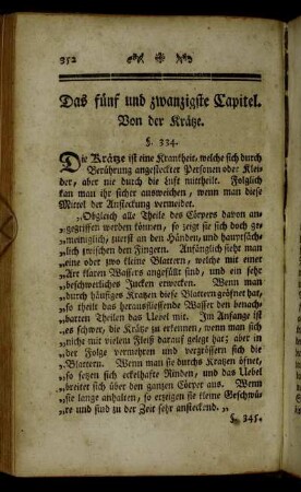 Das fünf und zwanzigste Capitel. Von der Krätze.
